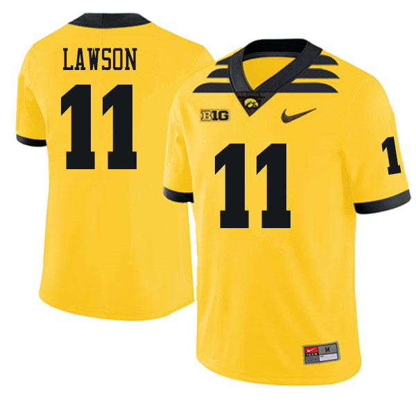 Men #11 AJ Lawson Iowa Hawkeyes College Football Jerseys Sale-Gold
